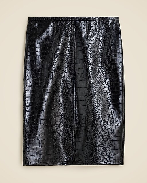 Pencil skirt in croc-embossed faux leather | J. Crew US