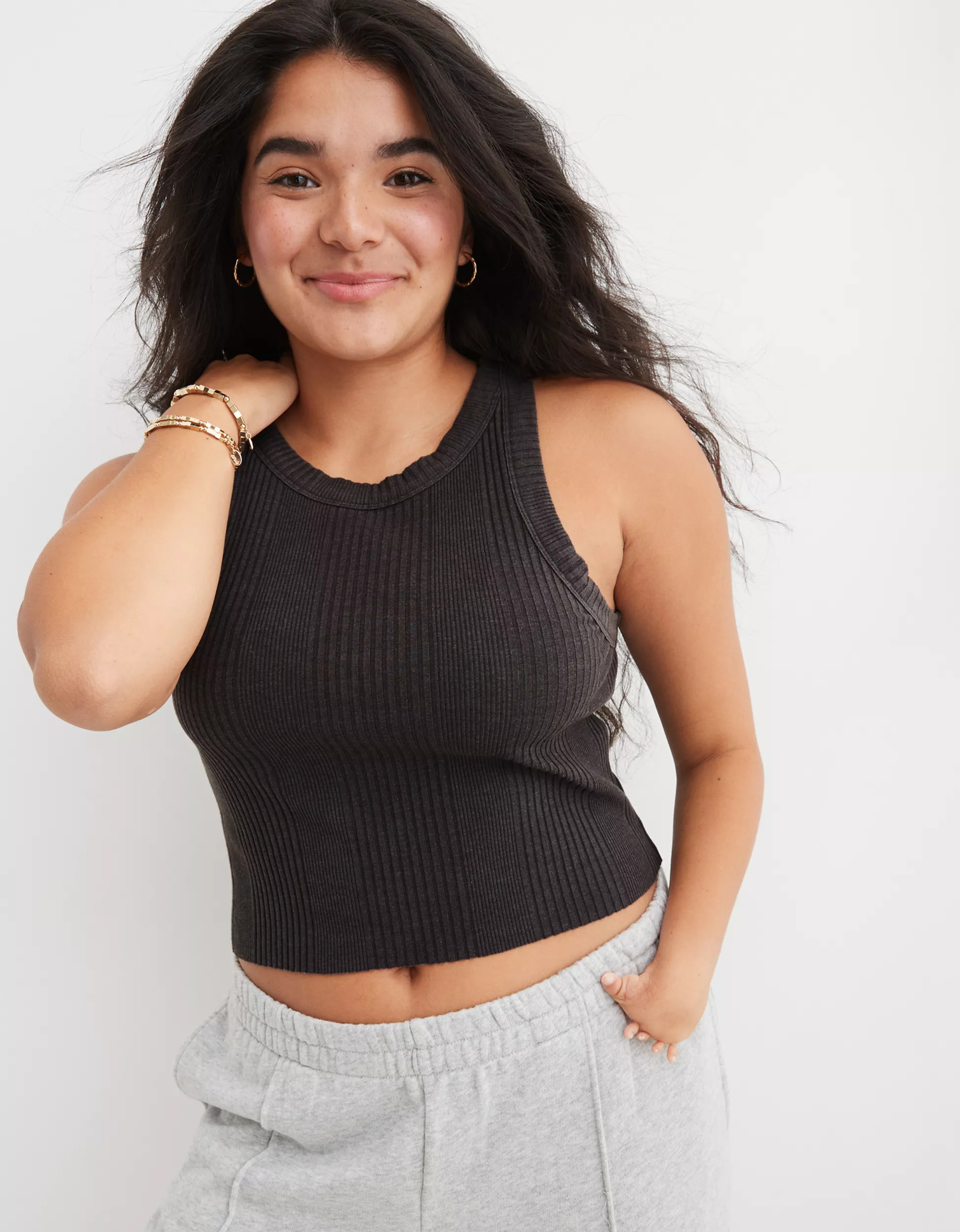 Aerie Textured Free Spirit Ribbed Tank Top | Aerie