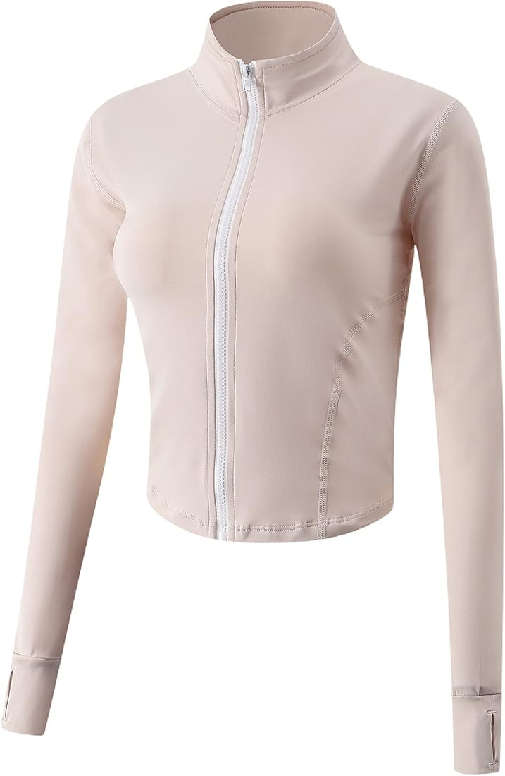 Gihuo Women's Athletic Full Zip Lightweight Workout Jacket with Thumb Holes | Amazon (US)