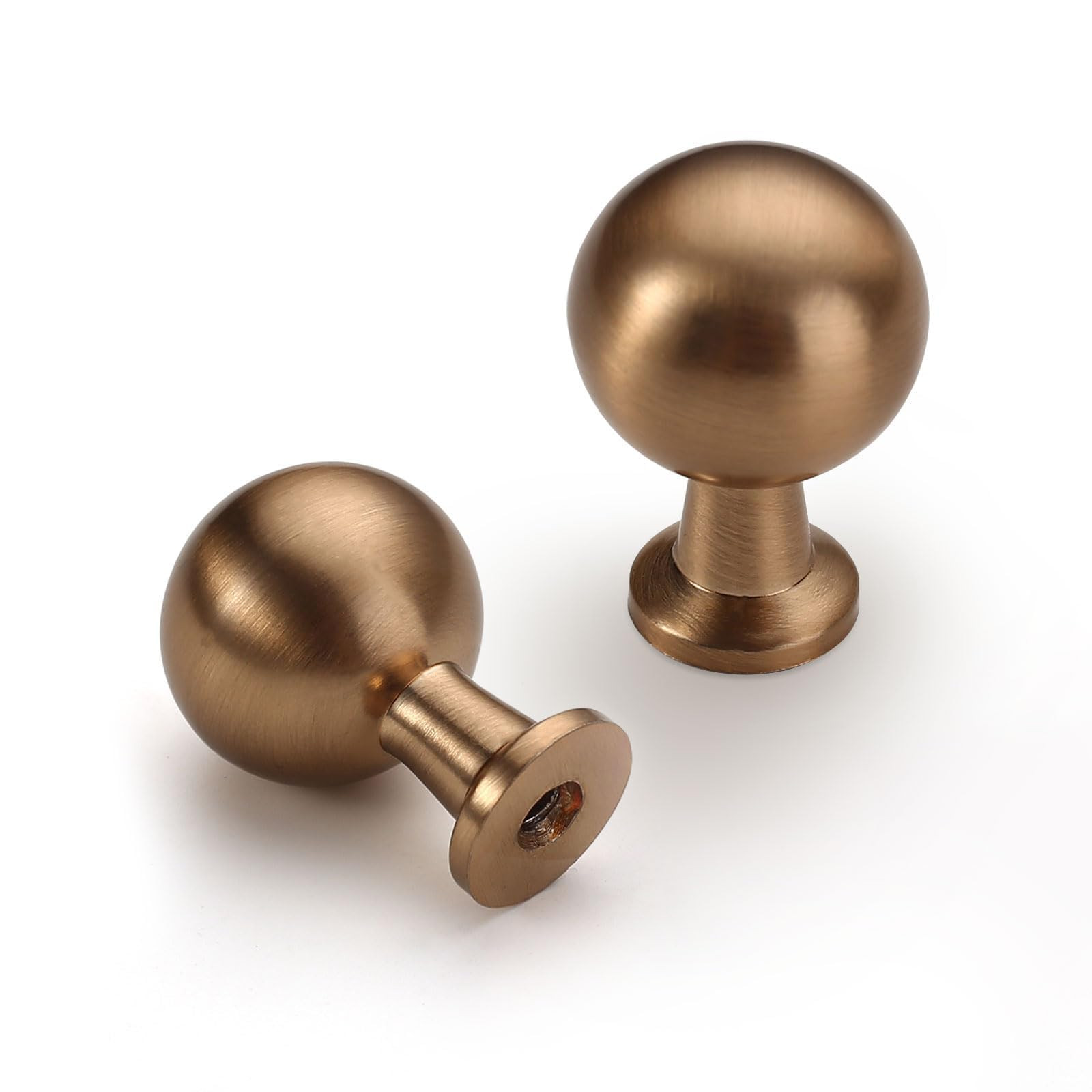 10 Pack 1.5 Inch Champagne Bronze Cabinet Knobs - Round Drawer Knobs for Kitchen & Dresser Drawer... | Amazon (US)