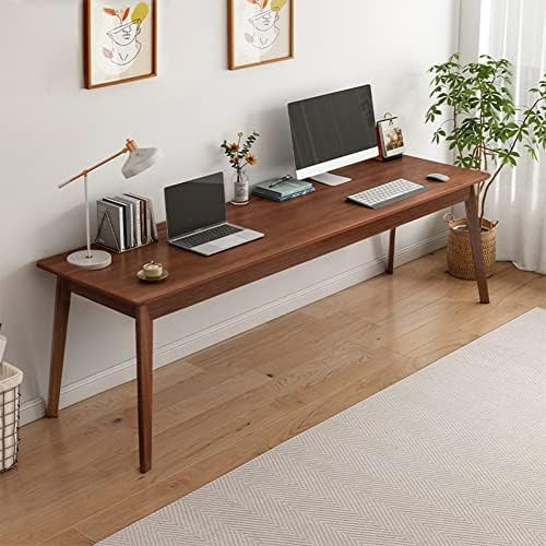 NELYE Mid-Century Long Desk Table, 63" W x 20" D, Walnut | Amazon (US)