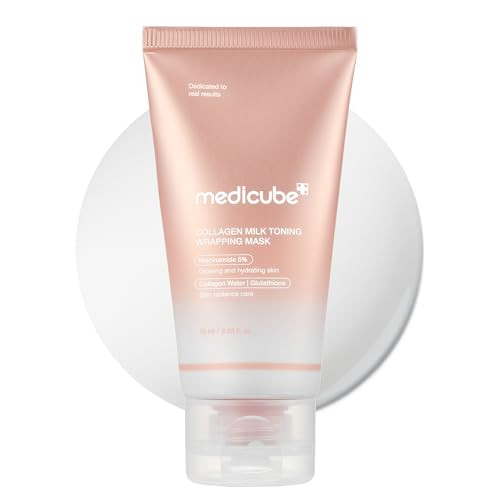medicube Wrapping Mask Collagen Glazed Milky Glow Daytime Peel Off Mask | Quick and Easy Care with Glutathione, Niacinamide for Plumped, Hydrated & Smooth Skin | Korean Skin Care, 2.53 fl.oz | Amazon (US)