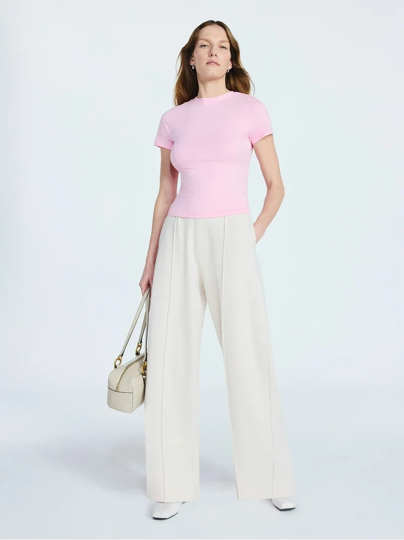 Scoop Women's Ultimate Refined Jersey Knit Fitted Baby Tee, Sizes XS-XXL | Walmart (US)