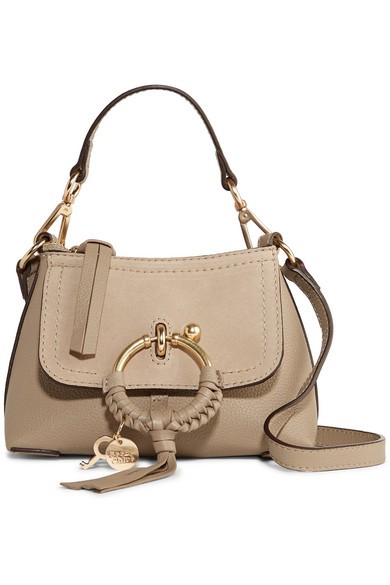 See By Chloé - Joan Mini Textured-leather And Suede Shoulder Bag - Gray | NET-A-PORTER (US)