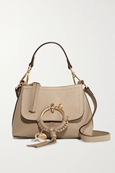 See By Chloé - Joan Mini Textured-leather And Suede Shoulder Bag - Gray | NET-A-PORTER (US)
