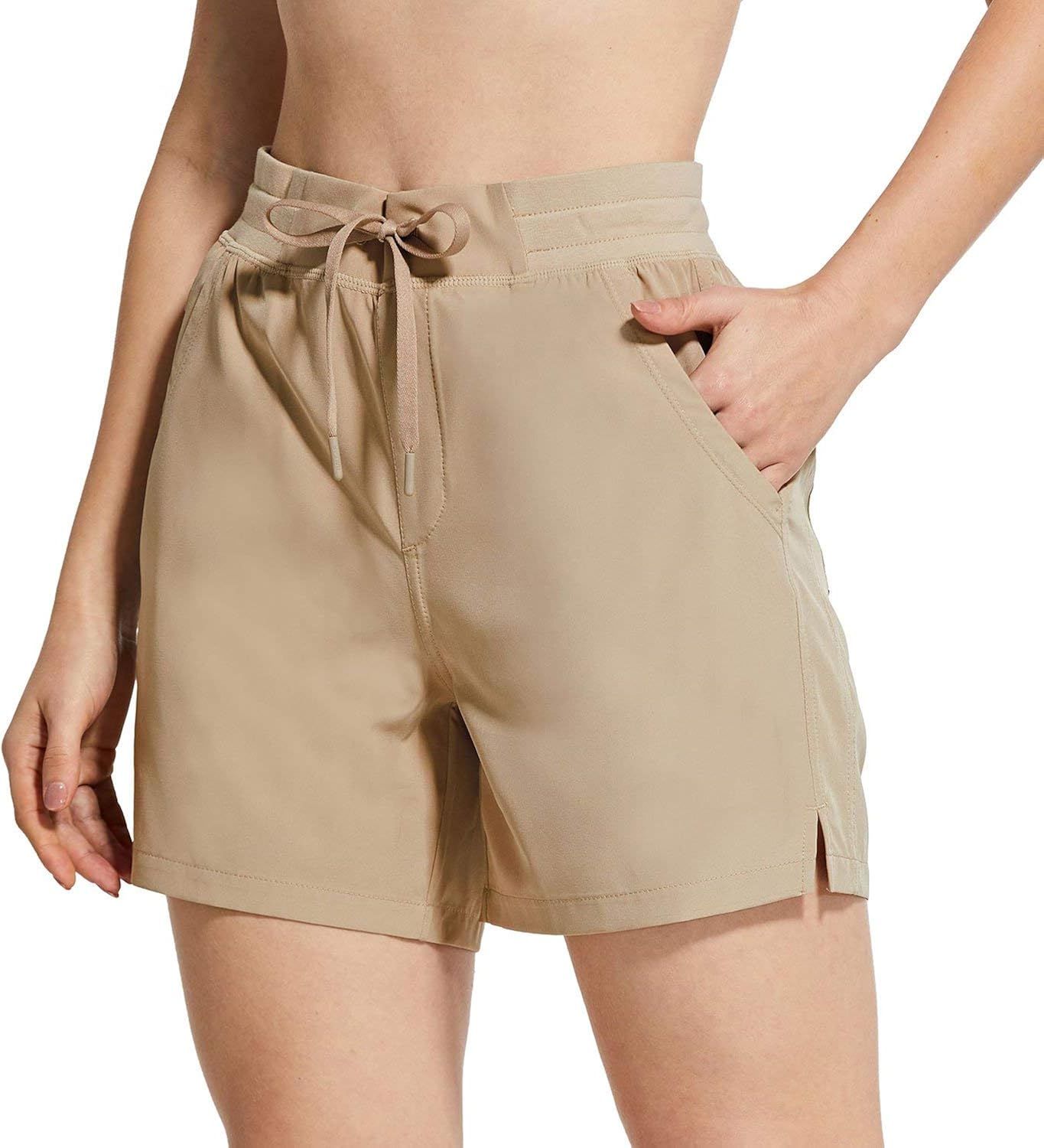 BALEAF Women's 5" Hiking Shorts with Zip Pocket Quick Dry Athletic Running Shorts Elastic Waist | Amazon (US)