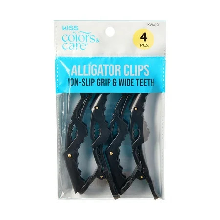KISS Colors & Care Spring-Loaded Plastic Hair Styling Alligator Clips - 4 Ct. | Walmart (US)