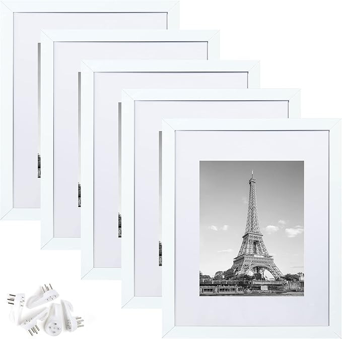 upsimples 11x14 Picture Frame Set of 5, Display Pictures 8x10 with Mat or 11x14 Without Mat,Wall ... | Amazon (US)