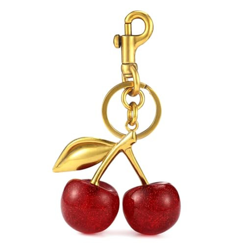 Nalefow 1PCS Cute Cherry Bag Charms Golden Glitter Cherry Purse Charms Keychain Purse Handbags Cherry Accessories Keychain Gifts for Women (Sweet Cherry) | Amazon (US)