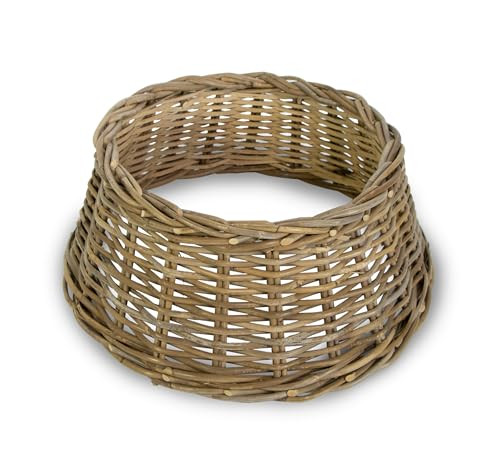 mgc24 Weihnachtsbaumring Rattan, handgefertigter Weihnachtsbaumrock aus Naturgeflecht, Hülle für Weihnachtsbaumständer, Ø 50 x 20 cm, grau-braun | Amazon (DE)