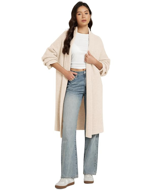 ODODOS Women's Cardigan Sweater Longer Length Open Front Drape Coatigan Warm Soft Knit Long Sleev... | Amazon (US)