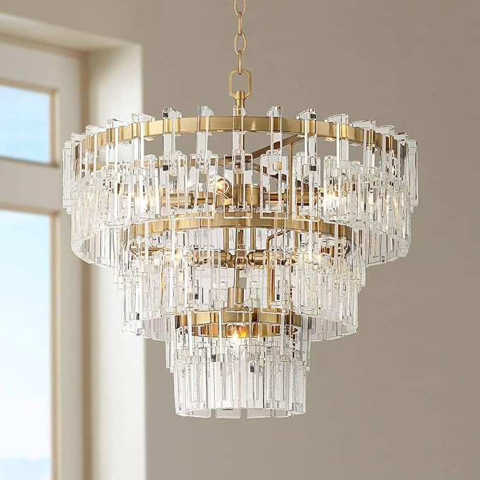 Vienna Full Spectrum Donegan Burnished Brass Crystal Chandelier 23 1/2" Wide Luxury Tiered 8-Ligh... | Amazon (US)