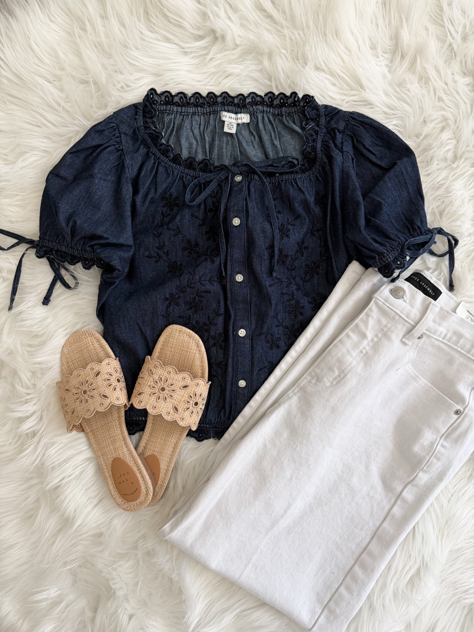 Now just $12 and fully stocked!!

If I saw someone wearing this top out and about I would 100% this it was from Anthropologie
Walmart fashion find, 

Anthropologie inspired, style on a budget, styling spring trends over 40, the best white jeans, most flattering jeans, summer outfit idea, date night outfit

#LTKootd #LTKOver40 #LTKSaleAlert