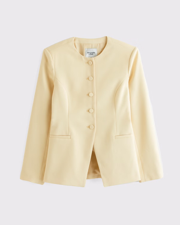 Collarless Suiting Blazer | Abercrombie & Fitch (US)