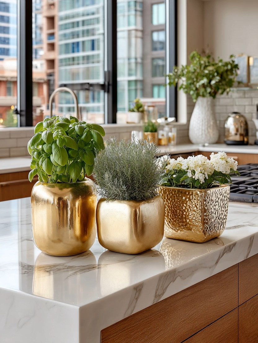 Some kitchen decor trends come and go.
But bringing nature into the kitchen will always feel timeless.

And one of the simplest ways to do that is with beautiful herbs and mini plants styled in elegant gold planters.

There is something so luxurious yet nourishing about seeing fresh greenery sitting on a marble kitchen counter. Basil, rosemary, lavender, seasonal flowers, or even simple mini plants instantly make the kitchen feel warmer, calmer, and more lived in.

The beauty of gold planters is how easily they elevate everyday kitchen styling.
They reflect light beautifully, pair effortlessly with warm wood, ivory kitchens, marble counters, and gold faucets, and create that designer-style layered look without overwhelming the space.

The best part?
This is one of the easiest home decor refreshes you can make.

Start with a matching set of two, four, or six gold planters and rotate your favorite herbs, flowers, and greenery throughout the seasons. Move them from the kitchen counter to the balcony, windowsill, dining table, or outdoor space whenever you want a fresh new look.

It is simple.
Elegant.
Natural.
And functional at the same time.

Because the most beautiful kitchens are not only designed to look good.
They are designed to feel alive.

In this edit, we included elegant gold planters perfect for herbs, mini plants, flowers, and kitchen counter styling.

#KitchenDecor #HomeDecor #LuxuryKitchen
 

 #LTKHome