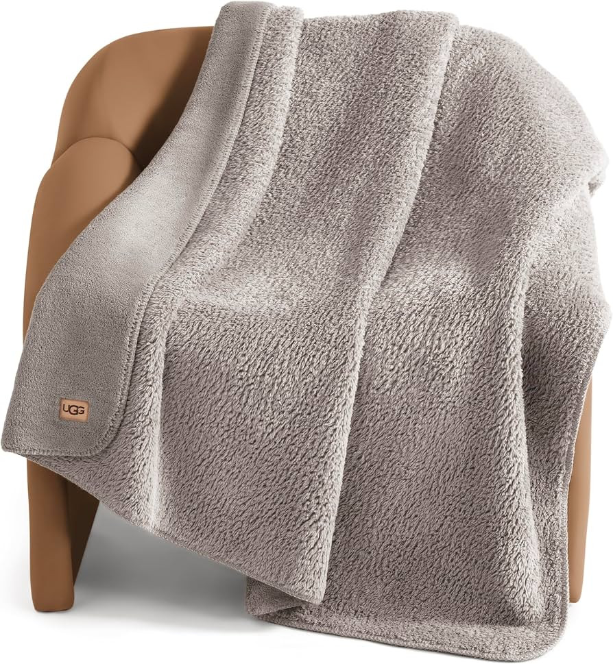 UGG Whitecap Throw Blanket, Soft Fleece Blanket, 50" x 70", Seal Grey | Amazon (US)
