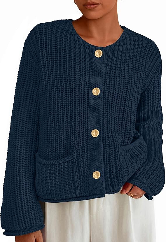 PRETTYGARDEN Cardigan Sweaters for Women 2026 Trendy Oversized Knit Chunky Button Cardigans Fall ... | Amazon (US)