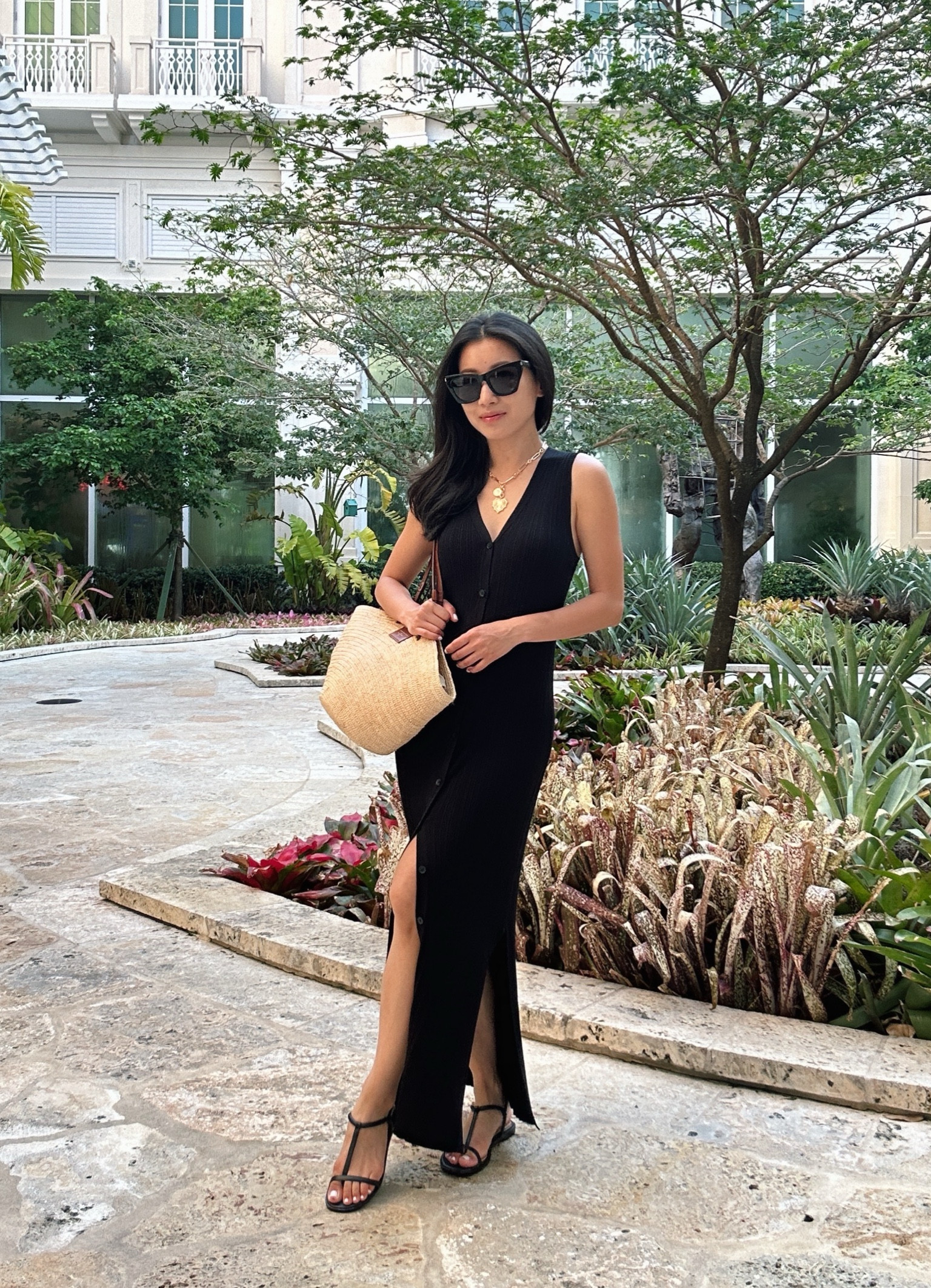 Might be one of my best affordable finds this season!  I also linked a few other BRF dresses on sale in petites 

• Banana Republic lightweight sweater dress xxs. Versatile and chic. This one draped beautifully, grazes over my figure and doesn’t cling to the belly or rear. 

I’m 5 feet tall and it’s a midi / maxi length on me with flats 

It’s a dress and not meant to be a cover up but I have also worn it this way 

• J.Crew bikini xs in top, xxs in bottoms.

Top is supportive and secure with adjustable straps and can also be worn as a strapless. The ruched extra high rise bottoms are very comfy and belly friendly 

• wearing YSL sunnies in the first half of video and Nordstrom $15 sunnies in the second half 

• Amazon charm necklace - lots of compliments on this! A nice weight for costume jewelry 

• Madewell sandals 5.5, strap runs narrow across the toe but comfy for me right off the bat . Love the minimal style 

• Sezane Justine bag 

• san Diego hat company hat - the best for sun coverage! I change out the ribbons on mine 

#LTKTravel #LTKSwim elegant summer outfits and vacation style 

#LTKSeasonal #LTKtravel #LTKfindsunder100