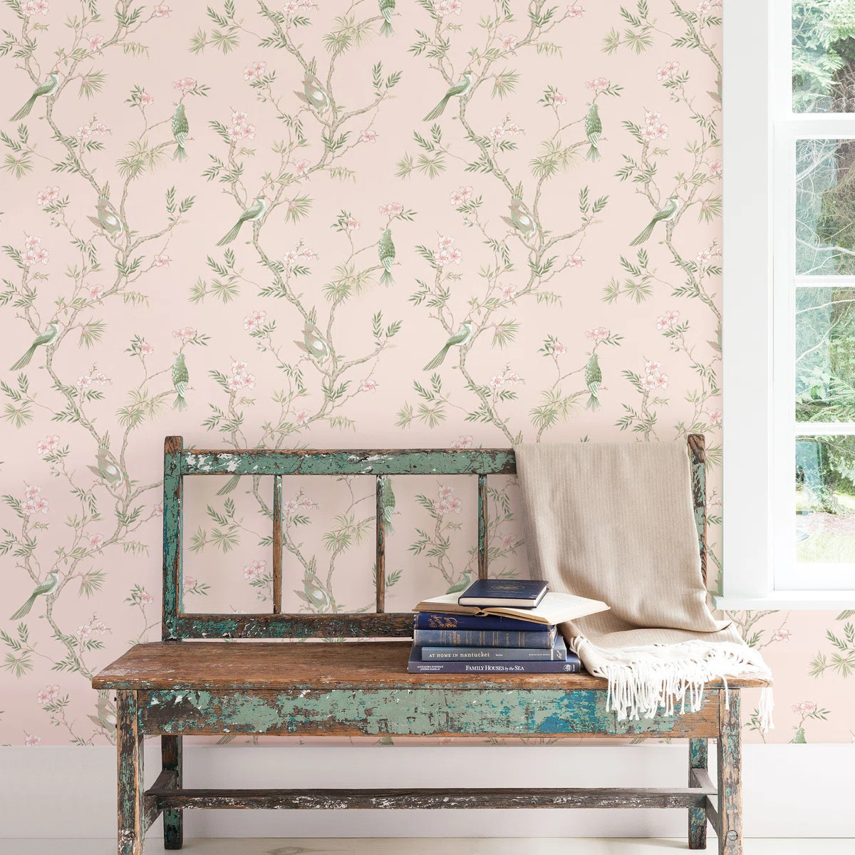 Secret Garden Garden Bird Trail Design 33' L x 21"  W Wallpaper Roll | Wayfair North America