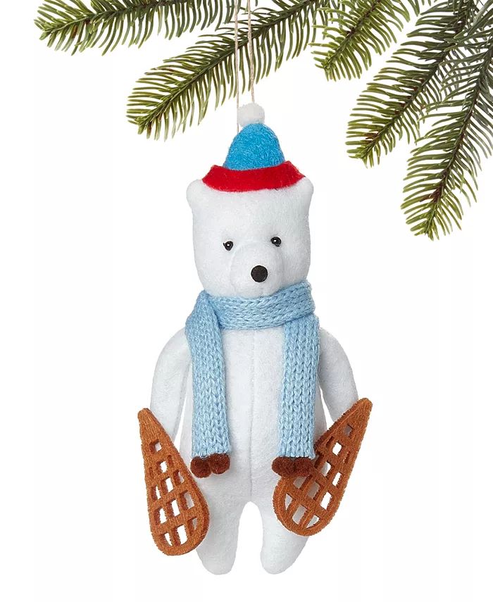 Holiday Lane Northern Lights Fabric Polar Bear Ornament, Created for Macy's - Macy's | Macy's