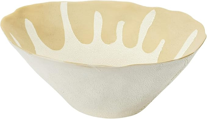 Bloomingville Decorative Stoneware Organic Design Bowl, 14" L x 6" W x 12" H, Beige | Amazon (US)
