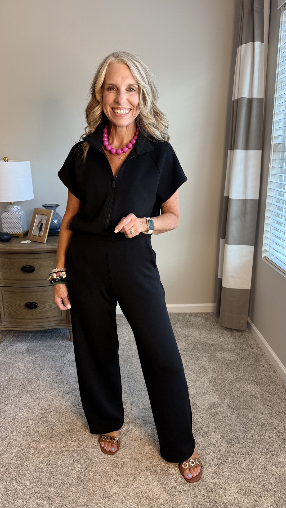 Wearing small petite. This jumpsuit is the easiest no brainer way to looked pulled together when you don’t have time to think about it. Use LISAXSPANX 
for 15% off your first purchase. Use COAST20 on Allie + Bess

#LTKdayinmylife #LTKgrwm #LTKOver40