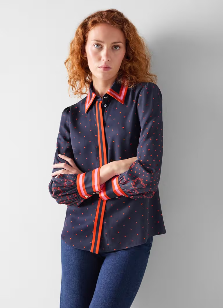 Honey Multi-Navy Blouse | L.K. Bennett (UK)