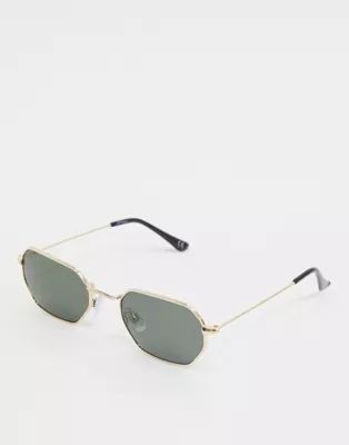 Jeepers Peepers hexagonal sunglasses in gold | ASOS US
