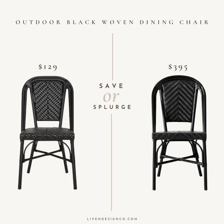 Outdoor woven black dining chair. Outdoor rattan dining chair. Outdoor black bistro chair. Patio side chair. French bistro chair. Wicker dining chair. 

#LTKSeasonal #LTKHome #LTKSaleAlert
