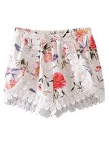 'Nova' Floral Lace Pleated Casual Shorts | Goodnight Macaroon