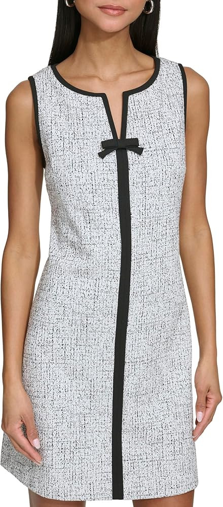KARL LAGERFELD Women's Sleeveless V-Neck Bow A-line Mini Dress | Amazon (US)