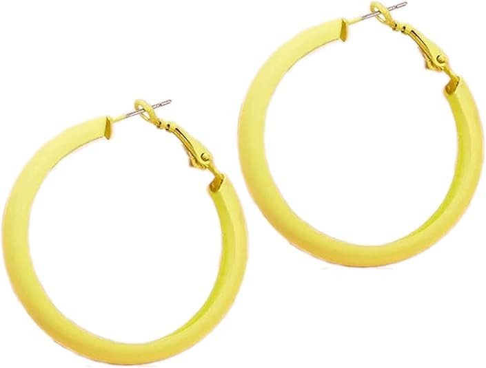 Large Red Matte Round Hoop Earrings Wide Faux Leather Multicolor Pierced for Women Girls Classic ... | Amazon (US)