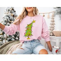 Bright Christmas Tree Sweatshirt, Sweater For Women, Crewneck, Sweater, Holiday Apparel | Etsy (US)