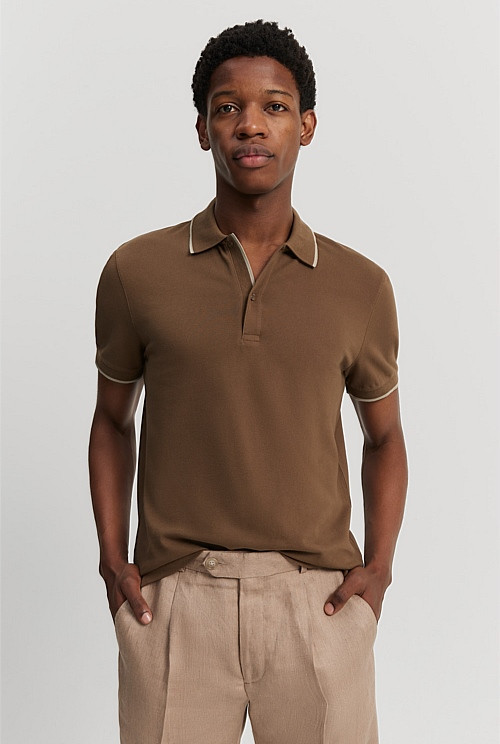 Slim Fit Stretch Pique Polo | Country Road