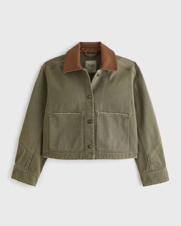 Short Twill Barn Jacket | Abercrombie & Fitch (UK)