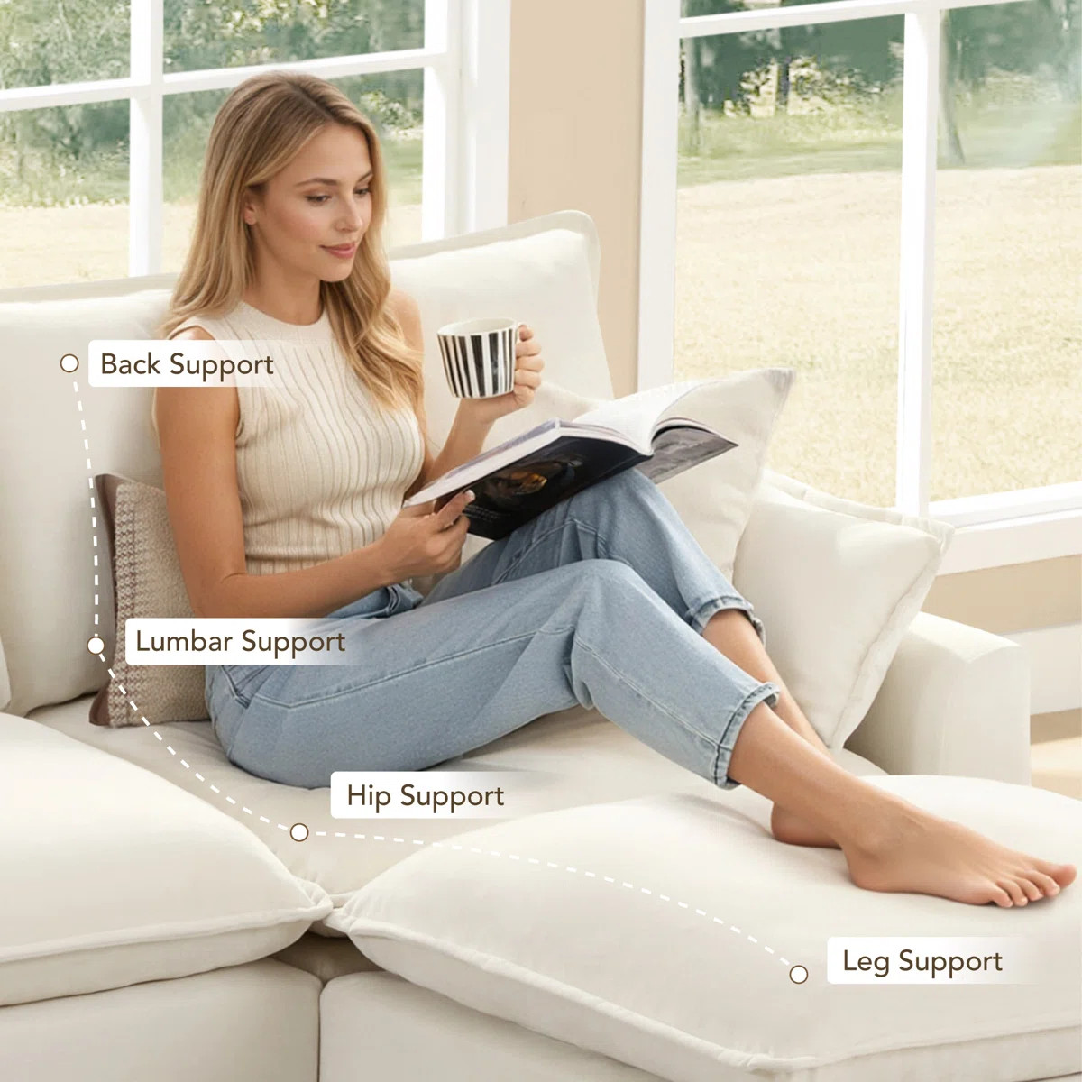 Cloud 112.6''W 3-Piece Oversized Modular Sectional Sofa with 7-Layer Cushion | Wayfair North America