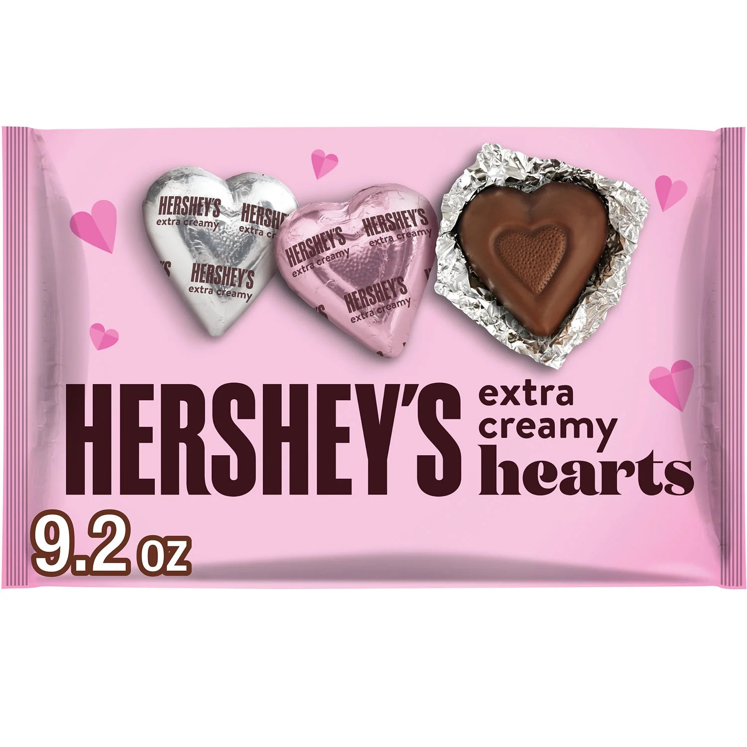 Hershey's Extra Creamy Milk Chocolate Hearts Valentine's Candy, Bag 9.2 oz | Walmart (US)