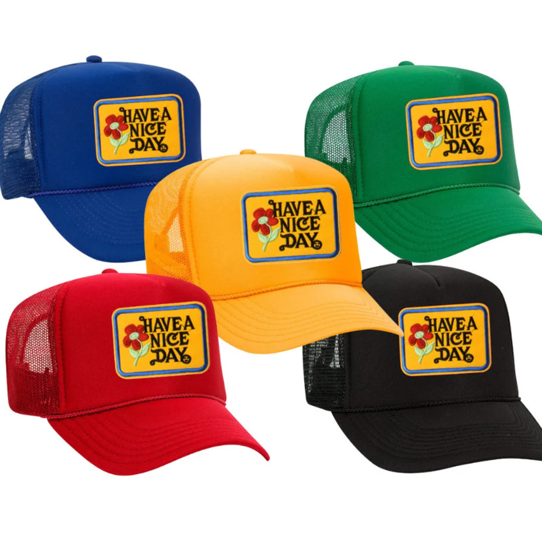 HAVE A NICE DAY - Embroidered Patch Trucker Hat (Multiple Colors) | Etsy (US)