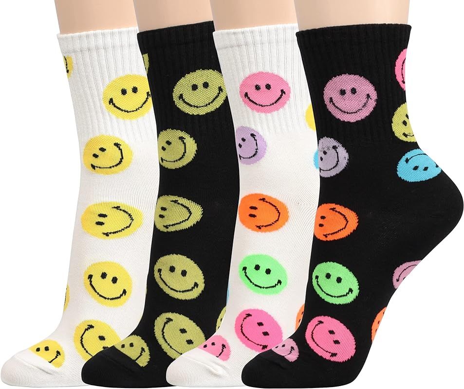 Womens Funny Novelty Fashion Casual Cotton Crew Socks | Amazon (US)