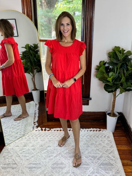 Summer tiered dress. 

Size up if you want the dress to look like the product pic. I’m wearing size medium and it’s tight across the topp

#LTKStyleTip #LTKSummerSales #LTKShoeCrush