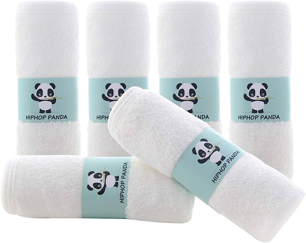 HIPHOP PANDA Baby Washcloths, Rayon Made from Bamboo - 2 Layer Soft Absorbent Newborn Bath Face T... | Amazon (US)