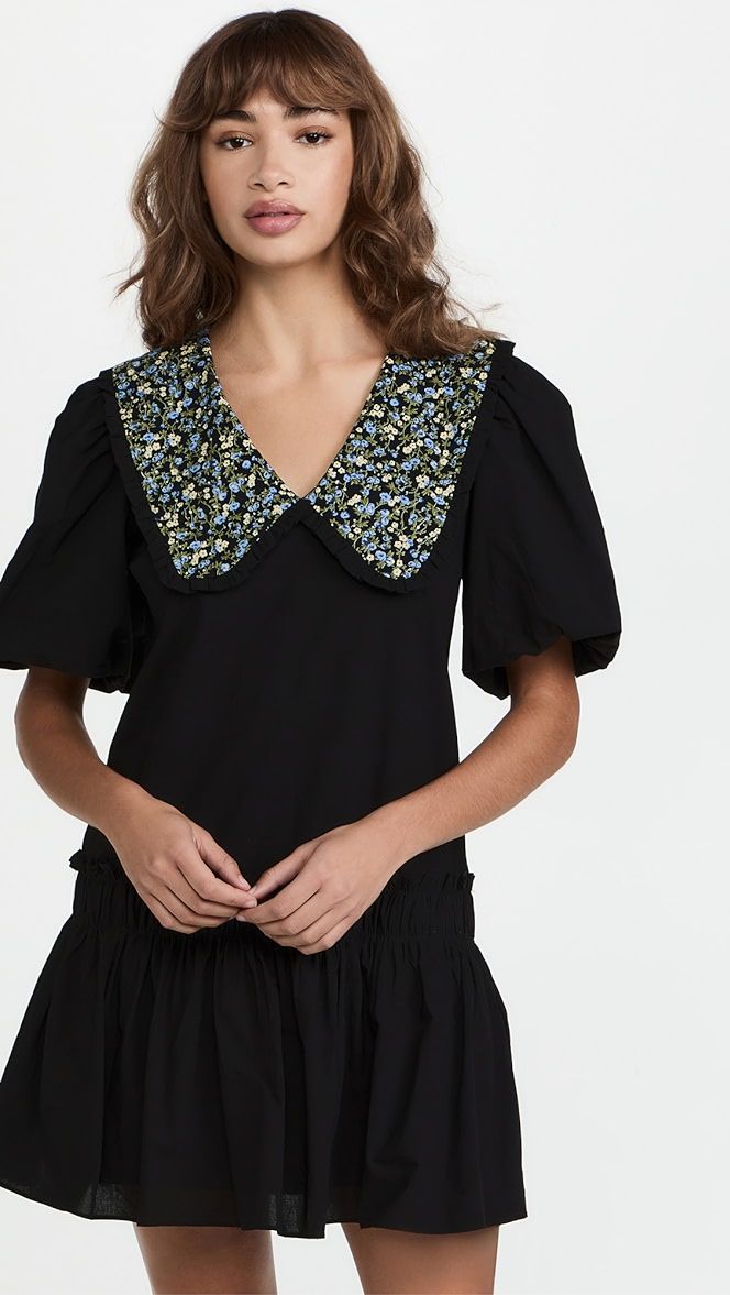 Floral Collar Detail Mini Dress | Shopbop
