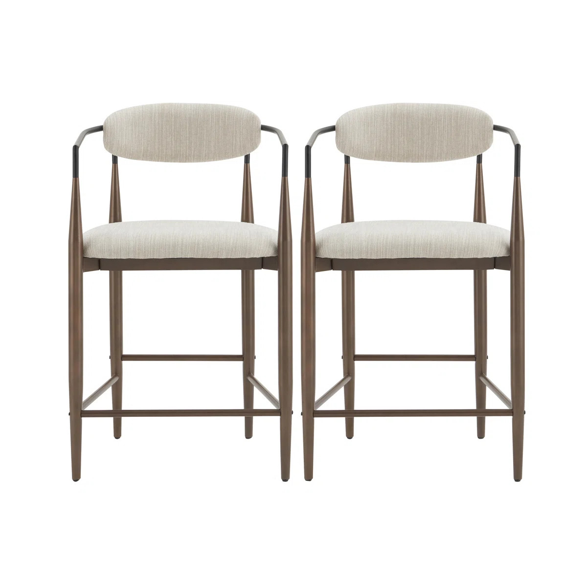 Maconay Upholstered Counter Stool with Metal Frame (Set of 2) | Wayfair North America