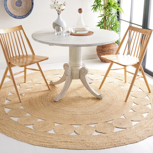 Round Venessa Handmade Handwoven Jute/Sisal Area Rug in Ivory | Wayfair North America