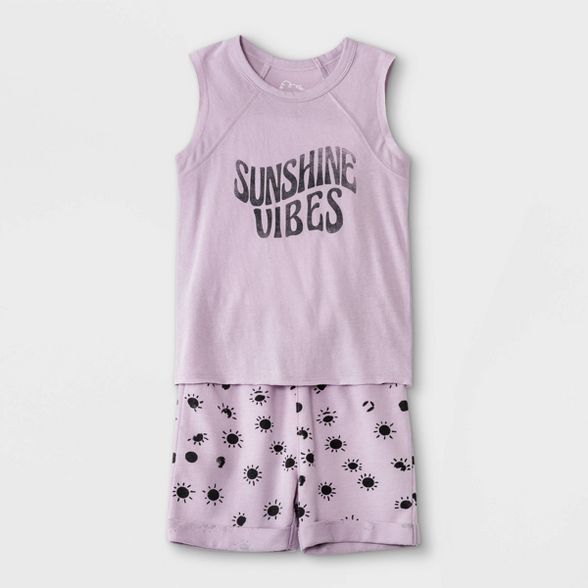 Toddler Boys' 2pc 'Sunshine Vibes' Tank Top & Shorts Set - art class™ Purple | Target
