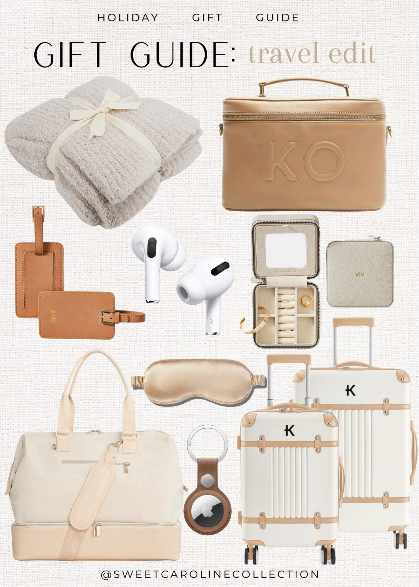 Holiday gift guide: travel edit 🤎✨

Holiday style, gift guide, gift idea, best seller, travel, AirTag, Apple, headphones, AirPods, Best Buy, fossil, Sephora, sleep mask, blanket, slip, Amazon, mark & Graham, luggage set, luggage tags, cosmetic bag, jewelry case, target, revolve, barefoot dreams, calpak, duffel bag, beis, travel bag, leatherology, Nordstrom rack, sorel, boots, blanket, gloves, robe, lipstick, candle, nest, YSL, Christmas, birthday, gift, bucket hat, diptyque, Burberry, Tory Burch, earrings, swarvoski, Ugg, boots, Gucci, belt, adidas, sambas, flaunt, phone case, saks fith avenue, blanket, home, ring, David yurman, finish line, nordstrom, Marc jacobs, best buy, apple, headphones, baubleBar, new balance, sneakers, urban outfitters, dicks sporting goods, Prada, YSL, Jimmy choo, baccarat, maison Francis kurkdjian paris, perfume, fragrance, Jo Malone, Jimmy Choo, makeup, beauty, lip balm, tarte, Dior beauty, swarvoski, jewelry, ring, earrings, hoops, accessories, bergdorf Goodman, neiman Marcus, Nordstrom, ulta, Sephora, saks fifth Avenue, designer, luxe, home, candle, Mackenzie Childs, platter, kitchen, cake stand, cookie jar, countertop, under 500, under 400, under 300, Under 200, under 100, under 50, sale, style, fashion, decor, sweet Caroline collection 

#LTKHoliday #LTKGiftGuide #LTKtravel