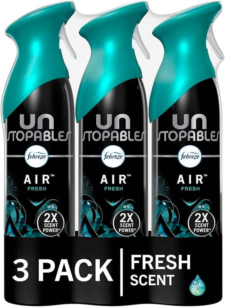 Febreze Unstopables Air Freshener Spray for bathroom, Room Spray Fresh Scent, Odor Fighter for St... | Amazon (US)