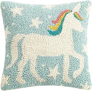 Peking Handicraft 30JES852C10SQ Unicorn Magic Hook Pillow, 10-inch Square, Wool and Cotton | Amazon (US)