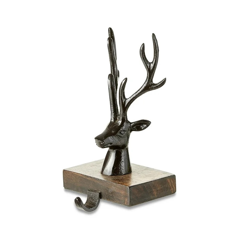 Brown Deer Head Christmas Stocking Holder, 8 in, by Holiday Time - Walmart.com | Walmart (US)