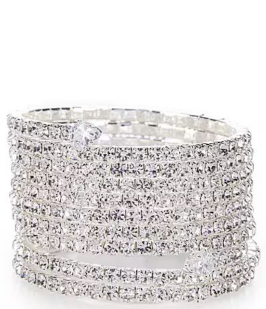 Cezanne 9 Row Mega Coil Bracelet - Silver/Crystal | Dillard's